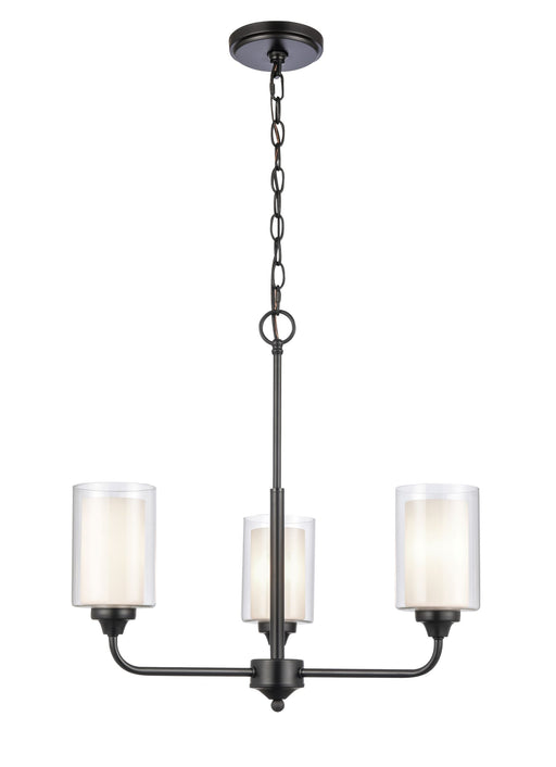 Fairbank Pendant shown in the Matte Black finish with a White & Clear shade